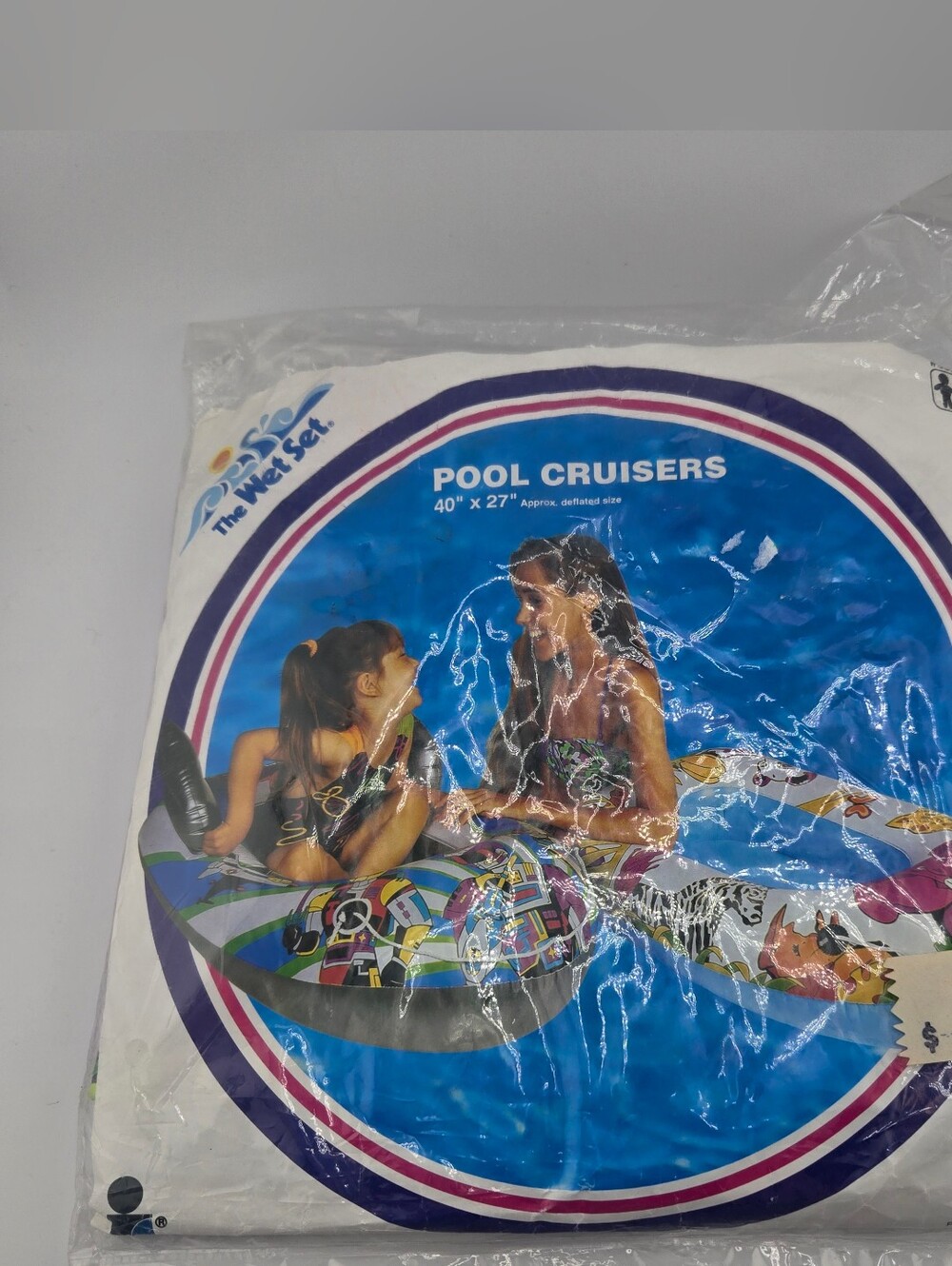 Vintage 1994 Intex Wet Set Kids Pool Cruiser Animal Design Float Raft 40" x 27”